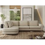 Narożnik CALENO L - strona lewa - beżowy, szenil gładki