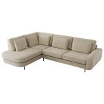 Narożnik CALENO L - strona lewa - beżowy, szenil gładki