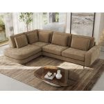 Narożnik CALENO L - strona lewa - brązowy, szenil gładki