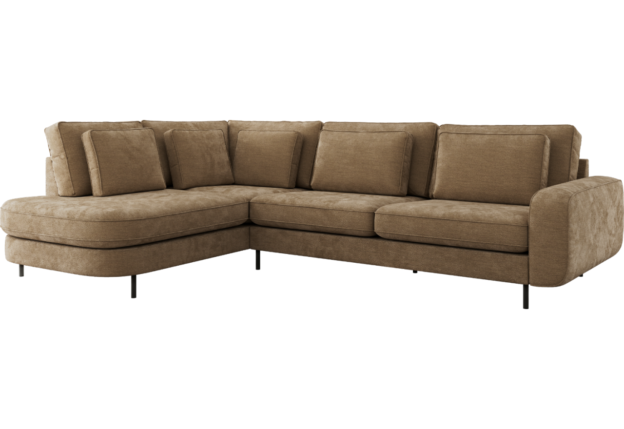 Narożnik CALENO L - strona lewa - brązowy, szenil gładki