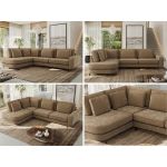 Narożnik CALENO L - strona lewa - brązowy, szenil gładki