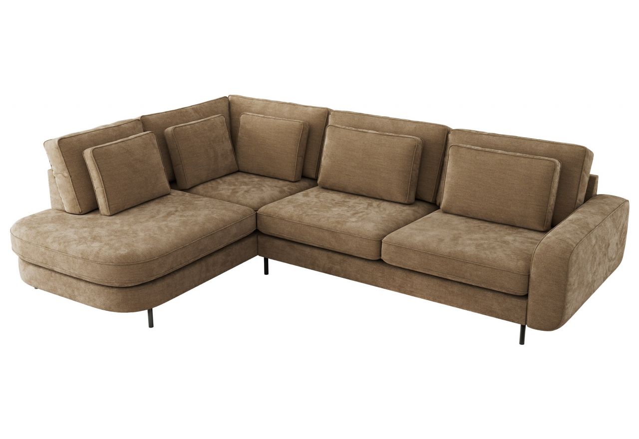 Narożnik CALENO L - strona lewa - brązowy, szenil gładki