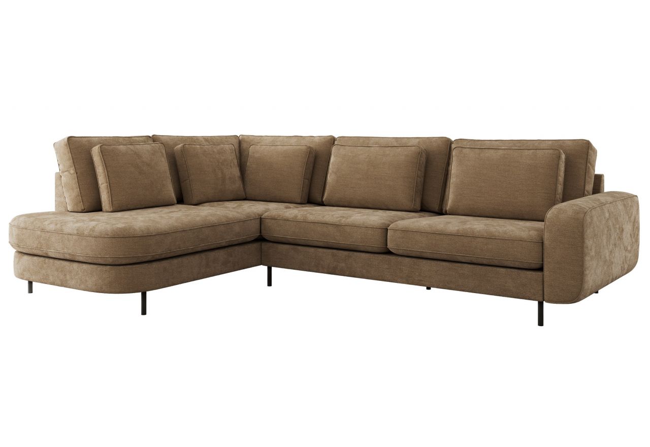 Narożnik CALENO L - strona lewa - brązowy, szenil gładki