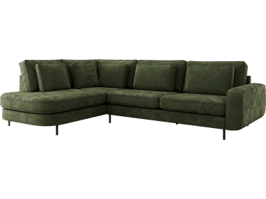 Narożnik CALENO L - strona lewa - ciemnozielony, szenil gładki