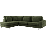 Narożnik CALENO L - strona lewa - ciemnozielony, szenil gładki