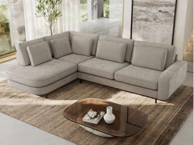 Narożnik CALENO L - strona lewa - jasnoszary, szenil gładki