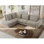 Narożnik CALENO L - strona lewa - jasnoszary, szenil gładki