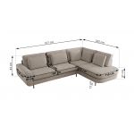 Narożnik CALENO L - strona lewa - jasnoszary, szenil gładki