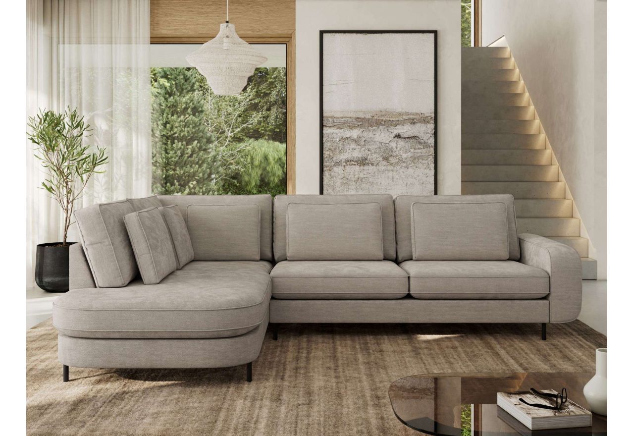 Narożnik CALENO L - strona lewa - jasnoszary, szenil gładki