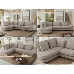 Narożnik CALENO L - strona lewa - jasnoszary, szenil gładki