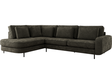 Narożnik CALENO L - strona lewa - ciemnoszary, szenil gładki