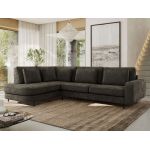 Narożnik CALENO L - strona lewa - ciemnoszary, szenil gładki