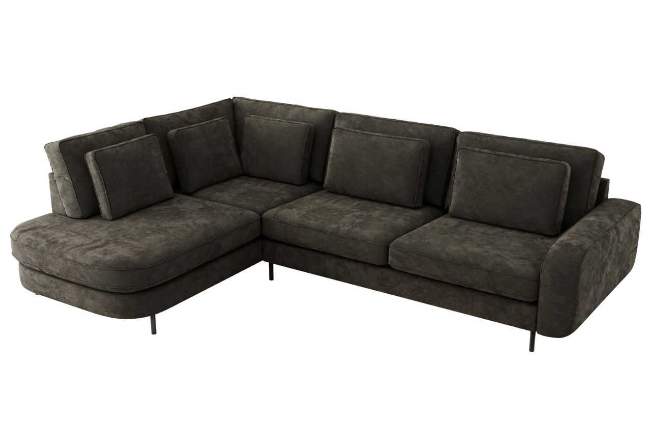 Narożnik CALENO L - strona lewa - ciemnoszary, szenil gładki