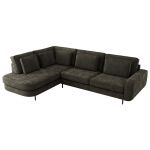 Narożnik CALENO L - strona lewa - ciemnoszary, szenil gładki