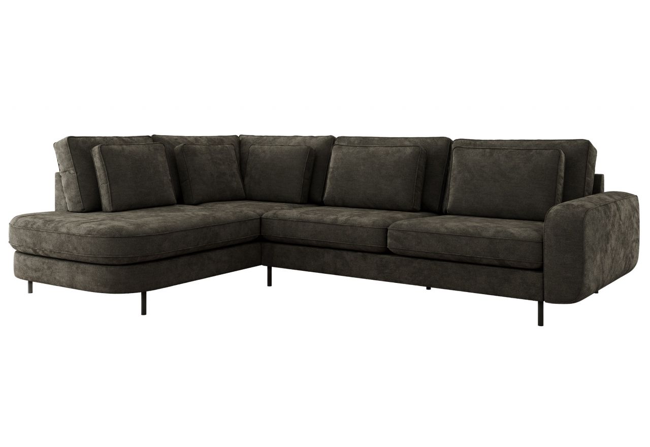 Narożnik CALENO L - strona lewa - ciemnoszary, szenil gładki