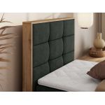 Łóżko kontynentalne - ALBERO 1 90x200 - H3 - ciemnoszary, struktura - strona lewa - topper T25