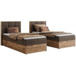 Łóżko kontynentalne - ALBERO 1 90x200 - H3 - brązowy, welwet - strona lewa - topper T25