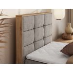 Łóżko kontynentalne - ALBERO 1 90x200 - H4 - beżowy, struktura - strona lewa - topper T25