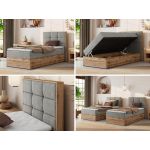 Łóżko kontynentalne - ALBERO 1 90x200 - H3 - jasnoszary, struktura - strona prawa - topper T25