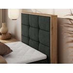 Łóżko kontynentalne - ALBERO 1 90x200 - H3 - ciemnoszary, struktura - strona prawa - topper T25