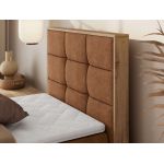 Łóżko kontynentalne - ALBERO 1 90x200 - H3 - pomarańczowy, struktura - strona prawa - topper T25