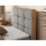 Łóżko kontynentalne - ALBERO 1 90x200 - H4 - jasnoszary, struktura - strona prawa - topper T25