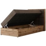 Łóżko kontynentalne - ALBERO 1 90x200 - H4 - brązowy, welwet - strona prawa - topper T25