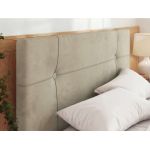 Łóżko tapicerowane CALERIO CLASSIC 140x200 - beżowy, welwet