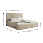 Łóżko tapicerowane CALERIO CLASSIC 200x200 - beżowy, welwet