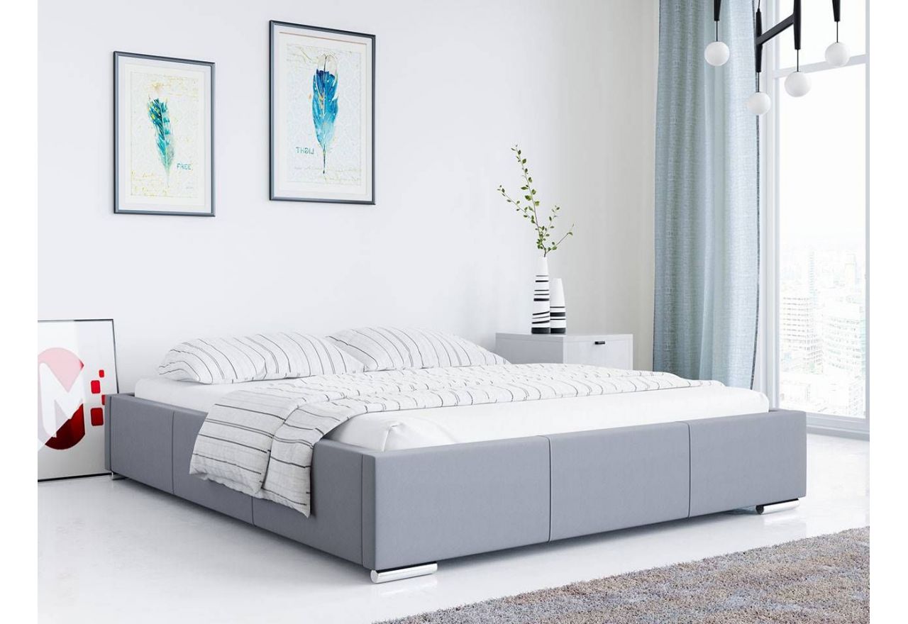 Łóżko tapicerowane 120x200 cm bez zagłowia, w modnej tkaninie do sypialni - UDEN / Casablanca 2314