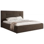 Łóżko tapicerowane CALERIO CLASSIC 200x200 - brązowy, welwet