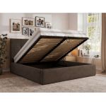 Łóżko tapicerowane CALERIO CLASSIC 160x200 - materac pocket - brązowy, welwet