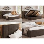 Łóżko tapicerowane CALERIO CLASSIC 180x200 - materac pocket - brązowy, welwet