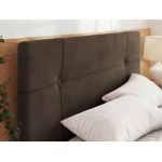 Łóżko tapicerowane CALERIO CLASSIC 200x200 - materac pocket - brązowy, welwet