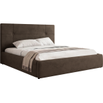 Łóżko tapicerowane CALERIO CLASSIC 140x200 - materac multipocket - brązowy, welwet