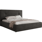 Łóżko tapicerowane CALERIO CLASSIC 160x200 - materac pocket - ciemnoszary, welwet