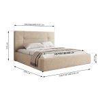 Łóżko tapicerowane CALERIO CLASSIC 140x200 - materac piankowy - kremowy, struktura
