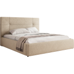 Łóżko tapicerowane CALERIO CLASSIC 180x200 - materac piankowy - kremowy, struktura