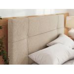 Łóżko tapicerowane CALERIO CLASSIC 160x200 - materac pocket - kremowy, struktura