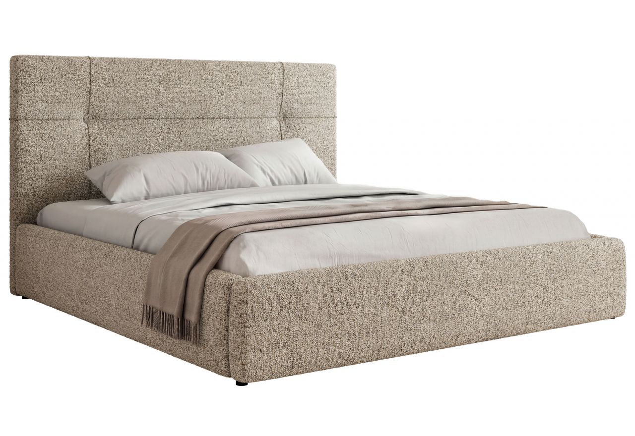 Łóżko tapicerowane CALERIO CLASSIC 200x200 - beżowy, struktura