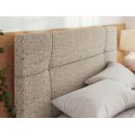 Łóżko tapicerowane CALERIO CLASSIC 180x200 - materac piankowy - beżowy, struktura