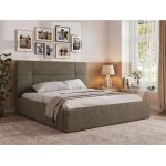 Łóżko tapicerowane CALERIO CLASSIC 160x200 - materac piankowy - szary, struktura