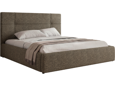 Łóżko tapicerowane CALERIO CLASSIC 180x200 - materac pocket - szary, struktura