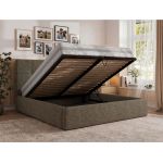 Łóżko tapicerowane CALERIO CLASSIC 140x200 - materac multipocket - szary, struktura