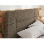 Łóżko tapicerowane CALERIO CLASSIC 140x200 - materac multipocket - szary, struktura