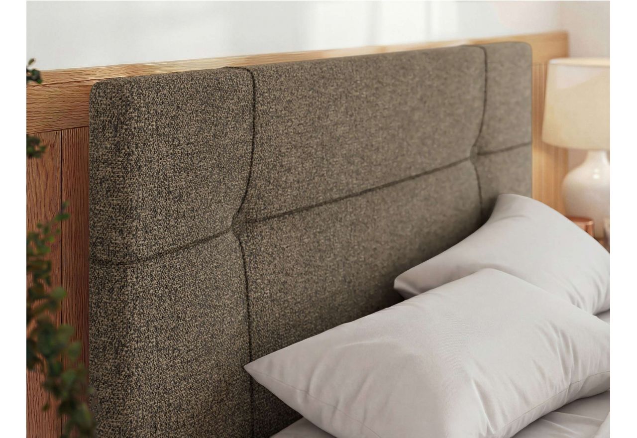 Łóżko tapicerowane CALERIO CLASSIC 200x200 - materac multipocket - szary, struktura
