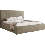 Łóżko tapicerowane CALERIO CLASSIC 180x200 - materac multipocket - ciemnobeżowy, struktura