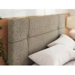 Łóżko tapicerowane CALERIO CLASSIC 180x200 - materac multipocket - ciemnobeżowy, struktura
