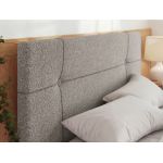 Łóżko tapicerowane CALERIO CLASSIC 160x200 - materac piankowy - jasnoszary, struktura