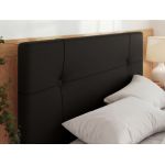 Łóżko tapicerowane CALERIO CLASSIC 160x200 - materac piankowy - czarny, ekoskóra